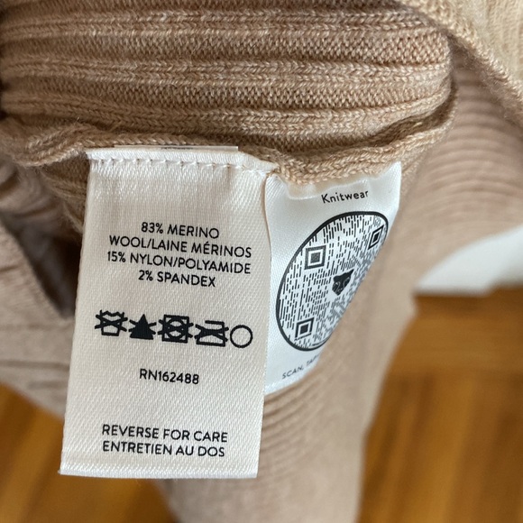 NWT Lita by Ciara Cold Shoulder Merino Wool Midi Knit Sweater in Doe - Picture 5 of 9